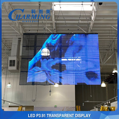 материал литого алюминия экрана прозрачной стены СИД 3Д П3.91-7.8 видео- стеклянный