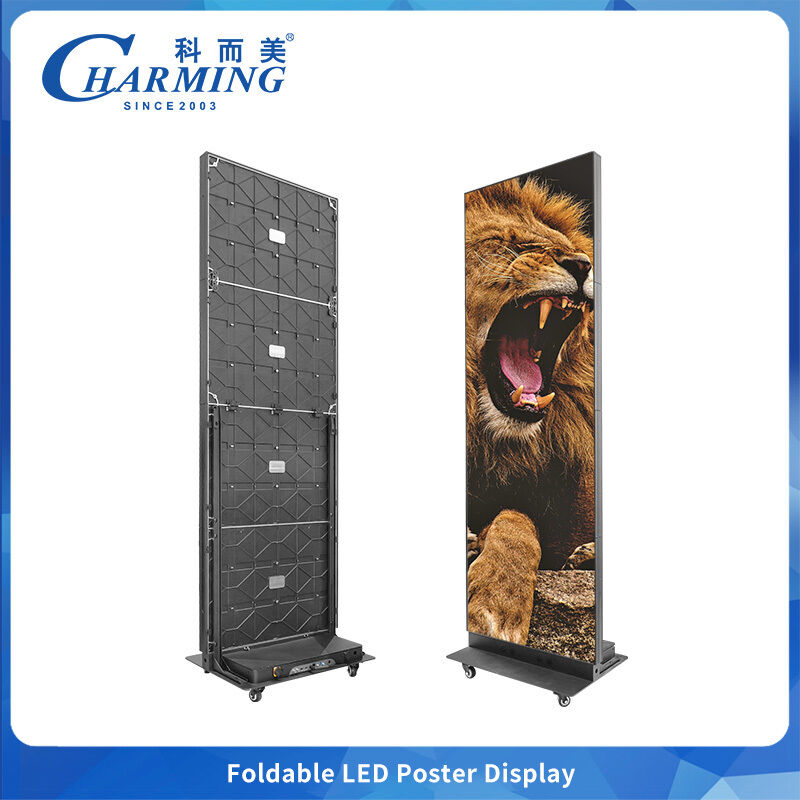 Внутренний складной светодиодный плакат дисплей P1.86 P2 P2.5 600cd/m2 7680Hz Фронтальное обслуживание Алюминиевый шкаф