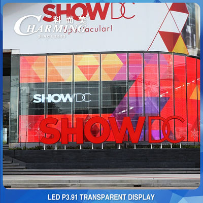 Реклама торгового центра P3.91 Прозрачная светодиодная видеостенка 4K в помещении