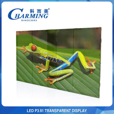 Водоустойчивый 4k прозрачный видео- прокат экрана P3.91 5000Cd/M2 на открытом воздухе