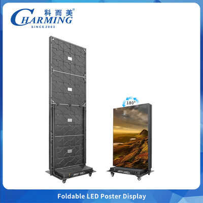 Gob Foldable Led Poster Screen Use For Shopping Mall Store Airport With Wheel Sound Contain Portable